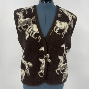 JOYCE ONARHEIM BOE HORSE LEGACY COLLECTION 100% WOOL VEST, SZ LG NO TAG …